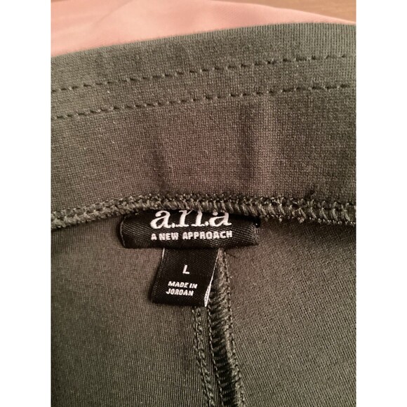 a.n.a SIZE LARGE OLIVE GREEN LEGGINGS / PANTS ELASTIC WAIST HIGH RISE PULL ON - Picture 5 of 6